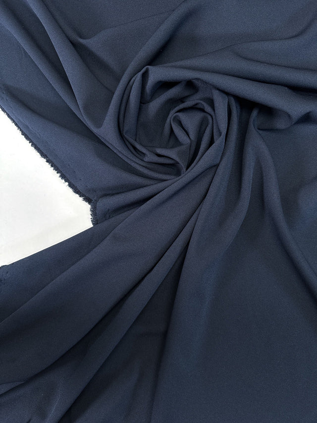 Blue Acetate Elastane Crepe
