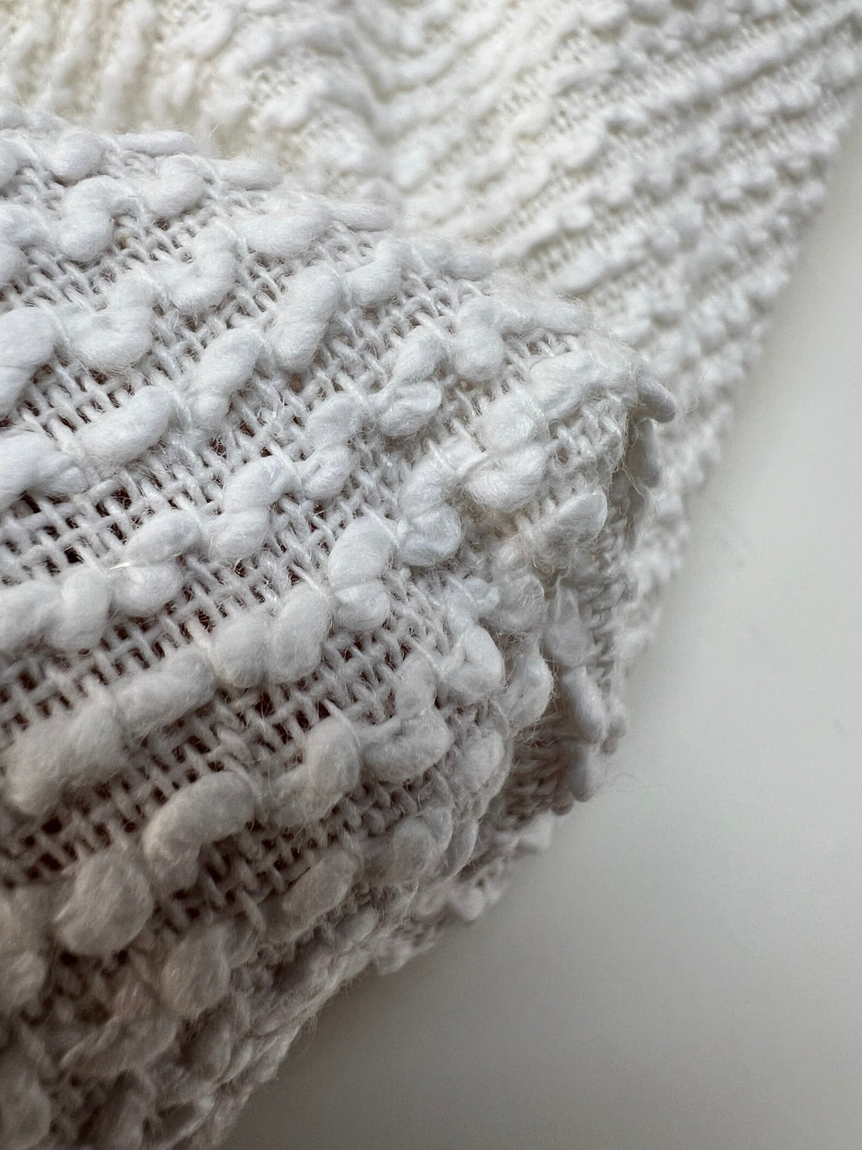 Cotton Linen Ribbed Fabric White