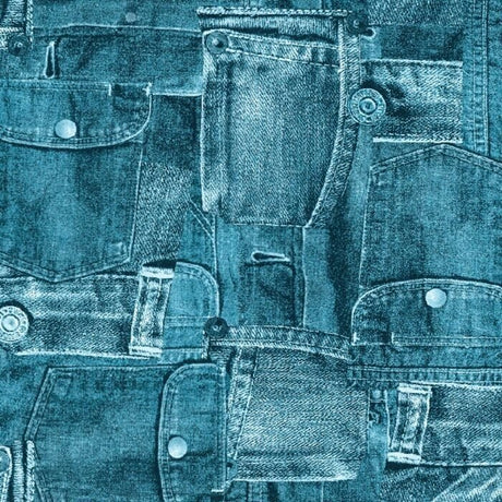 Printed Spandex Denim Look Stretch Fabric