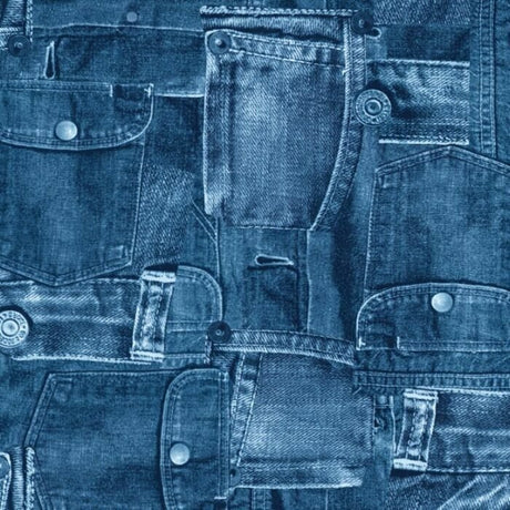 Printed Spandex Denim Look Stretch Fabric