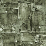 Printed Spandex Denim Look Stretch Fabric