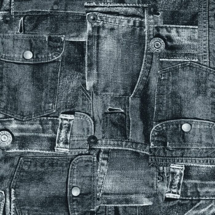 Printed Spandex Denim Look Stretch Fabric