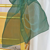 10 Pieces Hunter Green Organza Chair Sashes 8"x108" Holly Green Wedding & Event Decor