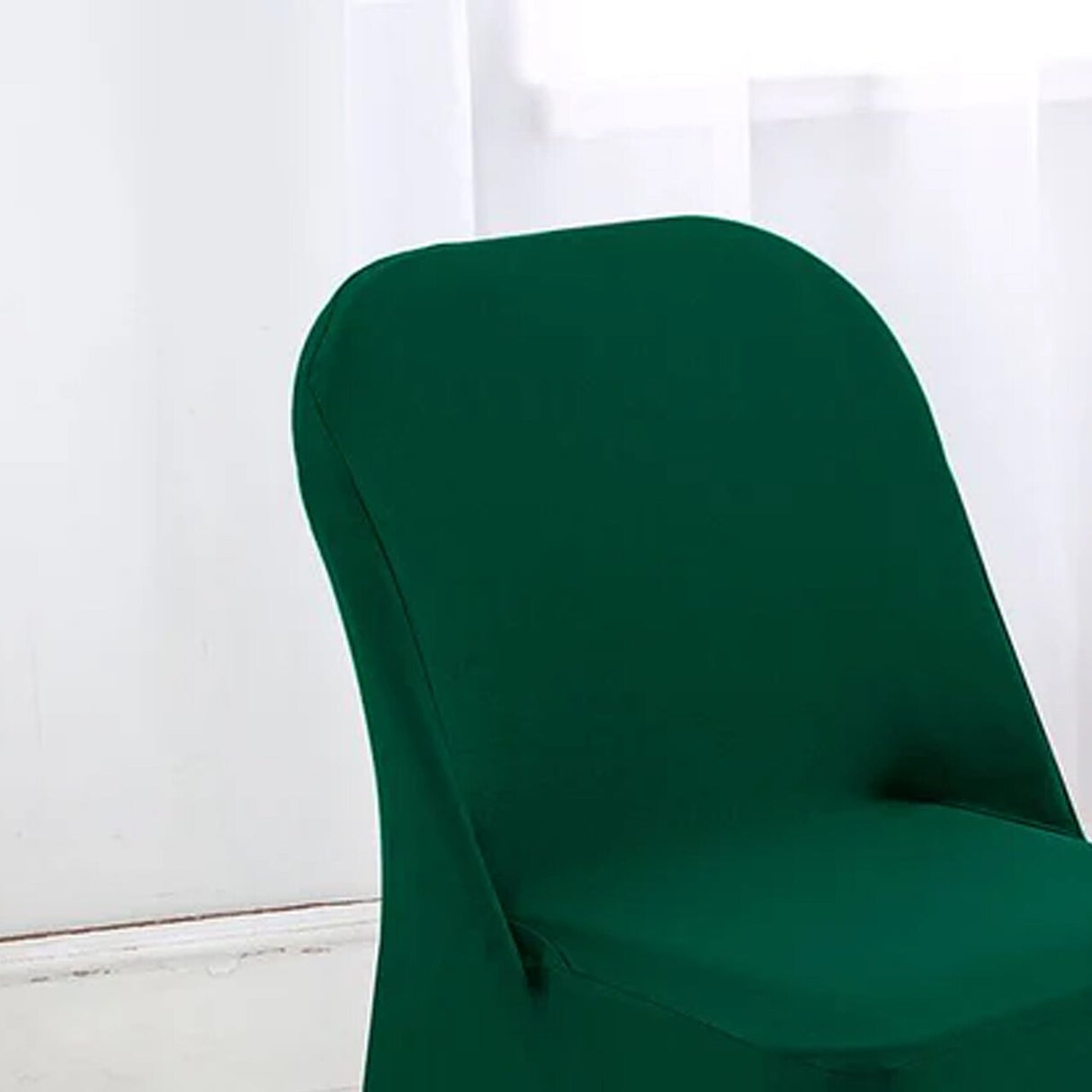 1 Piece Hunter Green Stretch Spandex Chair Cover for Elegant Folding Seating