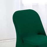 1 Piece Hunter Green Stretch Spandex Chair Cover for Elegant Folding Seating