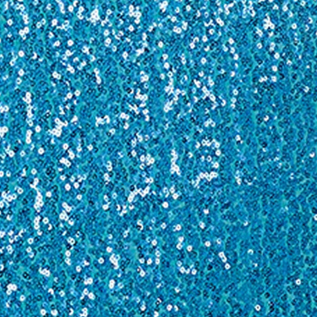 1 Piece Turquoise Sequin Spandex Chair Cap 13.5 inch by 10 inch Event Decoration