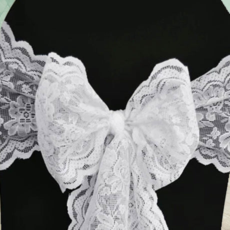 প্রাণবন্ত ইভেন্ট ডেকোরের জন্য ১০ পিস ফিরোজা ক্যাস্পারি লেইস চেয়ার স্যাশ ৯x১০৮ ইঞ্চি