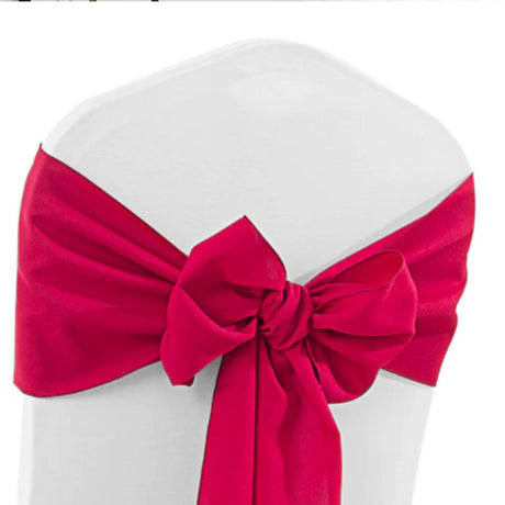 10 Pieces Apple Red Elegant Polyester Chair Sashes 8"x108" for Weddings & Events