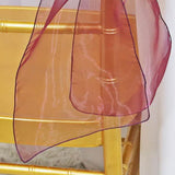 10 Pieces Plum Organza Chair Sashes 8"x108" Sheer Elegant Event Decor