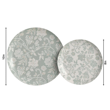 120 Count Earthtrends Gracy Green White Paper Plates Durable 10 Inch Disposable Supplies