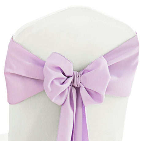 10 Pieces Lavender Polyester Chair Sashes 8"x108", Wrinkle Resistant Elegance