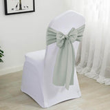 10 Pieces Silver Polyester Chair Sashes 8"x108" Elegant Wrinkle Resistant Finish