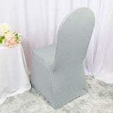 1 Piece Silver Embossed Vintage Spandex Banquet Chair Cover Elegant Event Slipcover