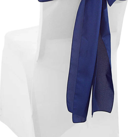 10 Pieces Navy Blue Polyester Chair Sashes 8"x108", Elegant Event Styling