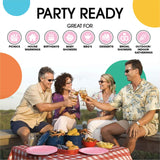 50 Count Pink Paper Plates Disposable Round Party Supplies Stylish Elegant 7 Inch
