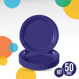 50 Count Navy Blue Paper Plates Durable Disposable Elegant Party Plates For Events 7 Inch