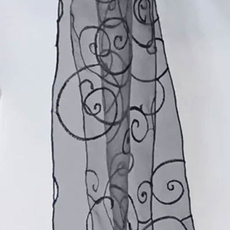 10 Pieces Pewter Embroidered Organza Chair Sashes 8"x108" Sophisticated Event Decor