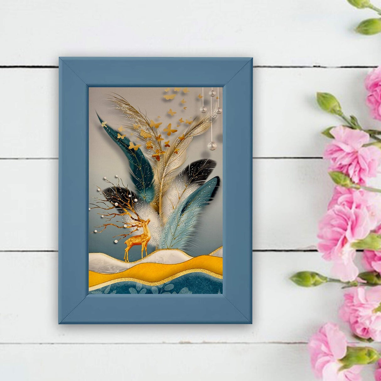 4x6 Dark Gray-Blue Picture Frame – Lightweight Plastic, Wall or Tabletop Display, Safe Front Protection