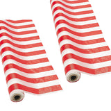 40" x 100 Ft. Red & White Striped Disposable Plastic Tablecloth Roll