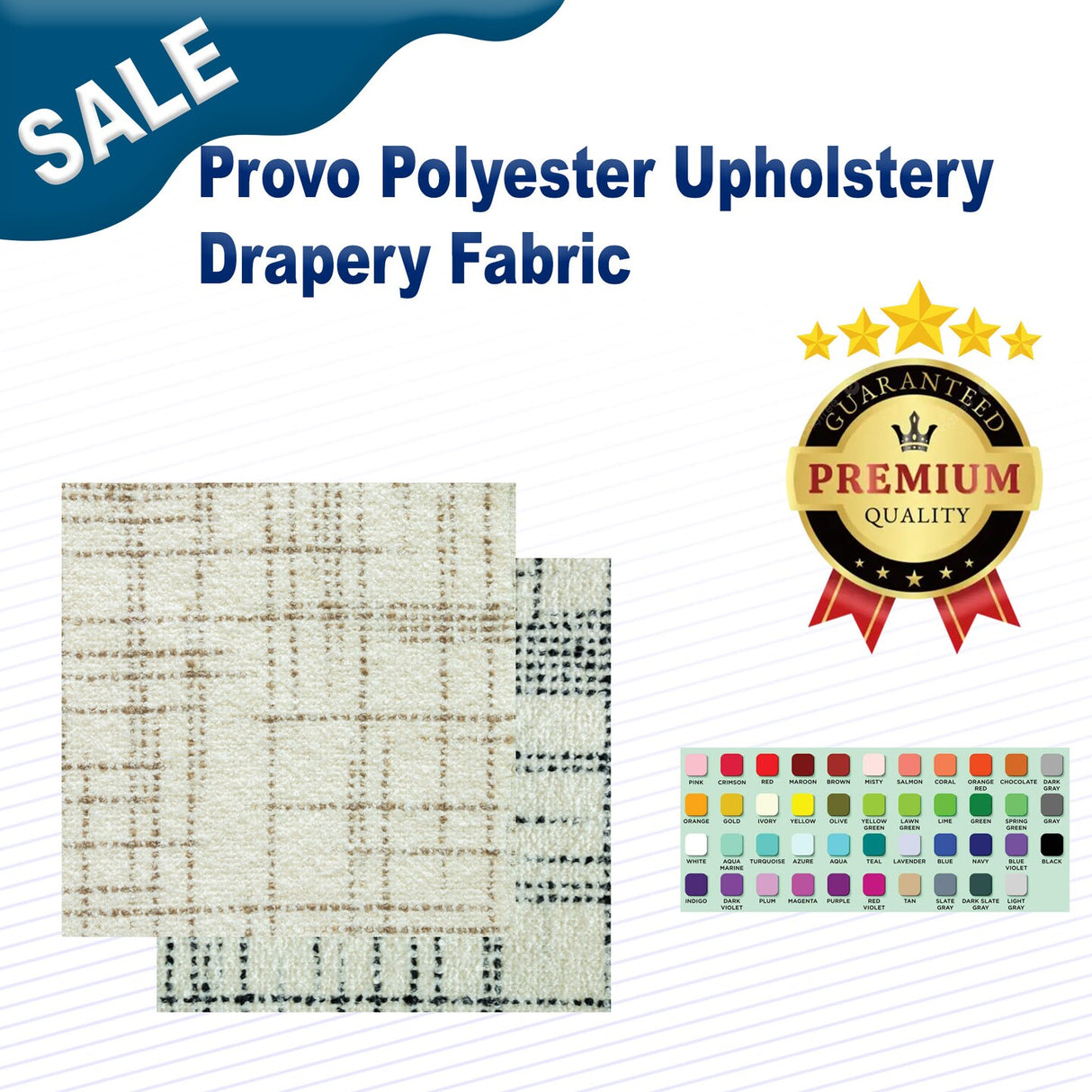 1 Yard Provo Polyester Upholstery & Drapery Fabric