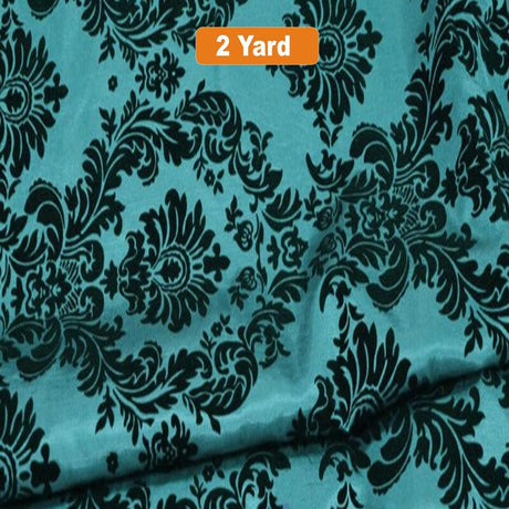Damask Flocking Taffeta Fabric - 60" Wide for Curtains, Apparel, and Décor