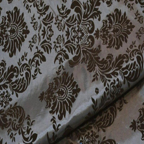Damask Flocking Taffeta Fabric - 60" Wide for Curtains, Apparel, and Décor
