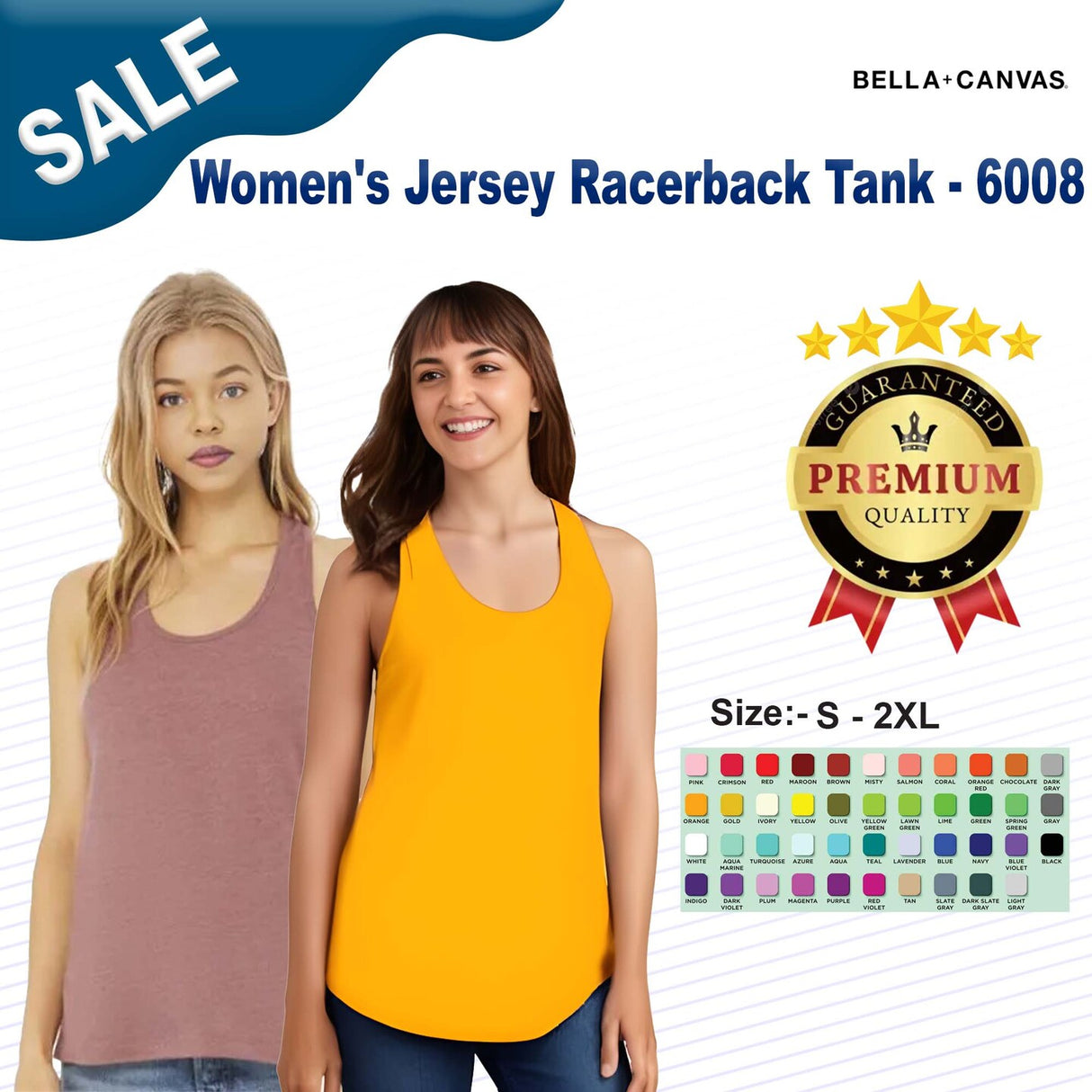 BELLA + CANVAS® Women's Jersey Racerback Tank - 6008