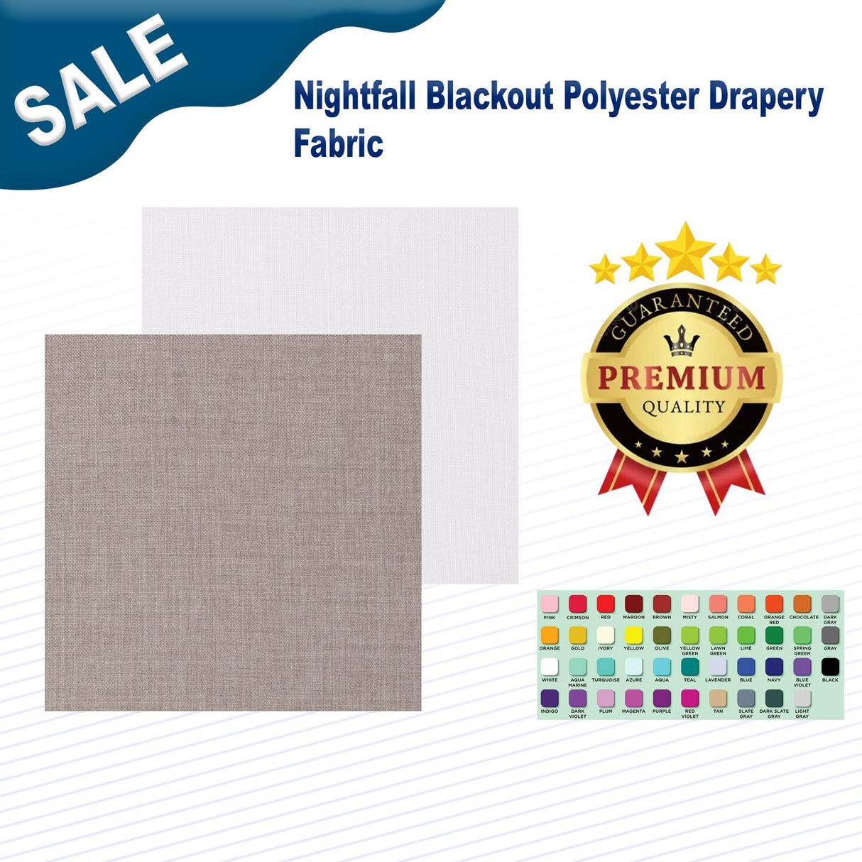 1 Yard Nightfall Blackout Polyester Drapery Fabric