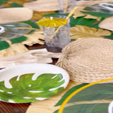 8 Ct. Palm Leaf Paper Dessert Plates 7" Disposable Plates,Tropical Luau Party Supplies