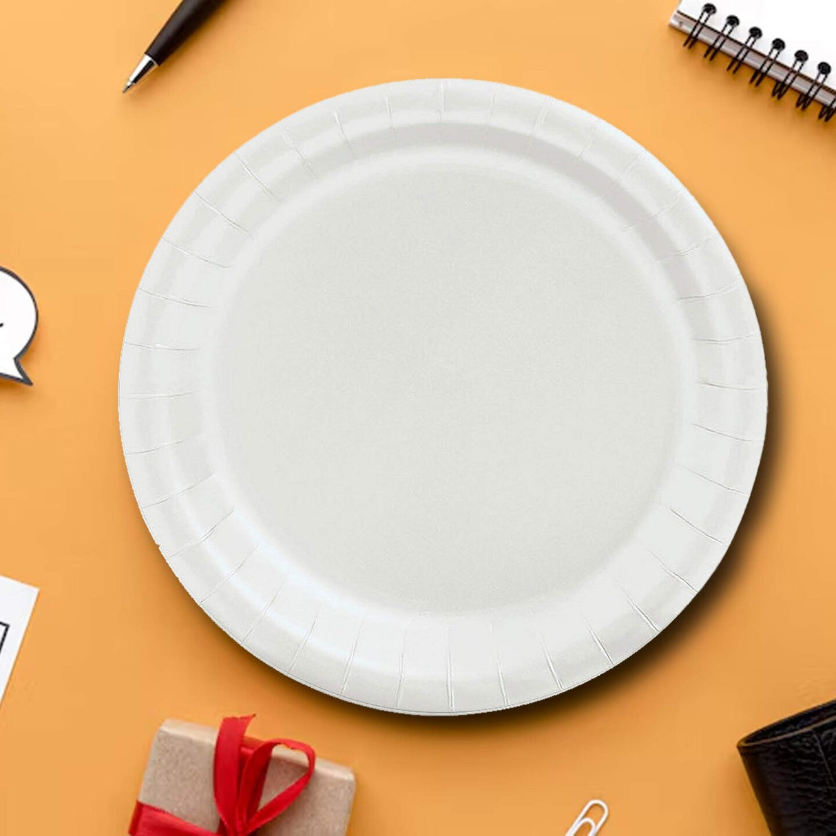 24 Count Solid Color Paper Plates White 7 Inch Round for Snacks Parties and More