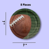 8 Ct. Football Paper Dessert Plates 7" Sports-Themed Party Plates