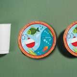 8 Count Little Fisherman Paper Plates 9 Inch Dinner Plates for Birthday and Retirement