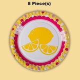 8 Ct. Lemonade Party Dinner Plates Bright Citrus Summer Theme
