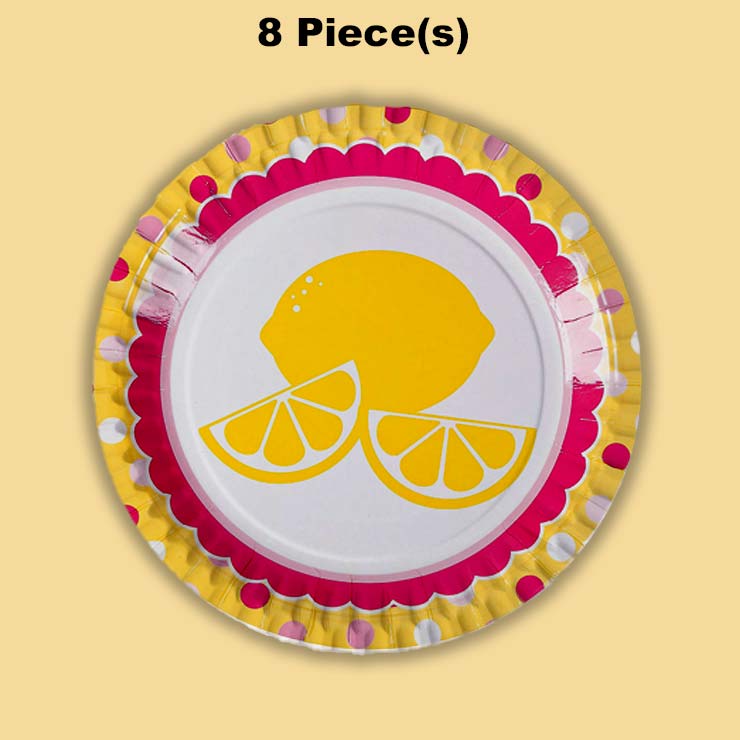 8 Count Lemonade Party Dinner Plates Bright Citrus 9"