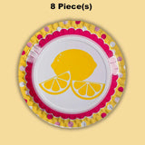 8 Count Lemonade Party Dinner Plates Bright Citrus 9"