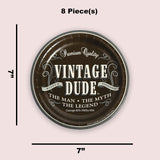 8 Count Vintage Dude Birthday Party Paper Dessert Plates 7 Inch Disposable Tableware for Boys Celebration