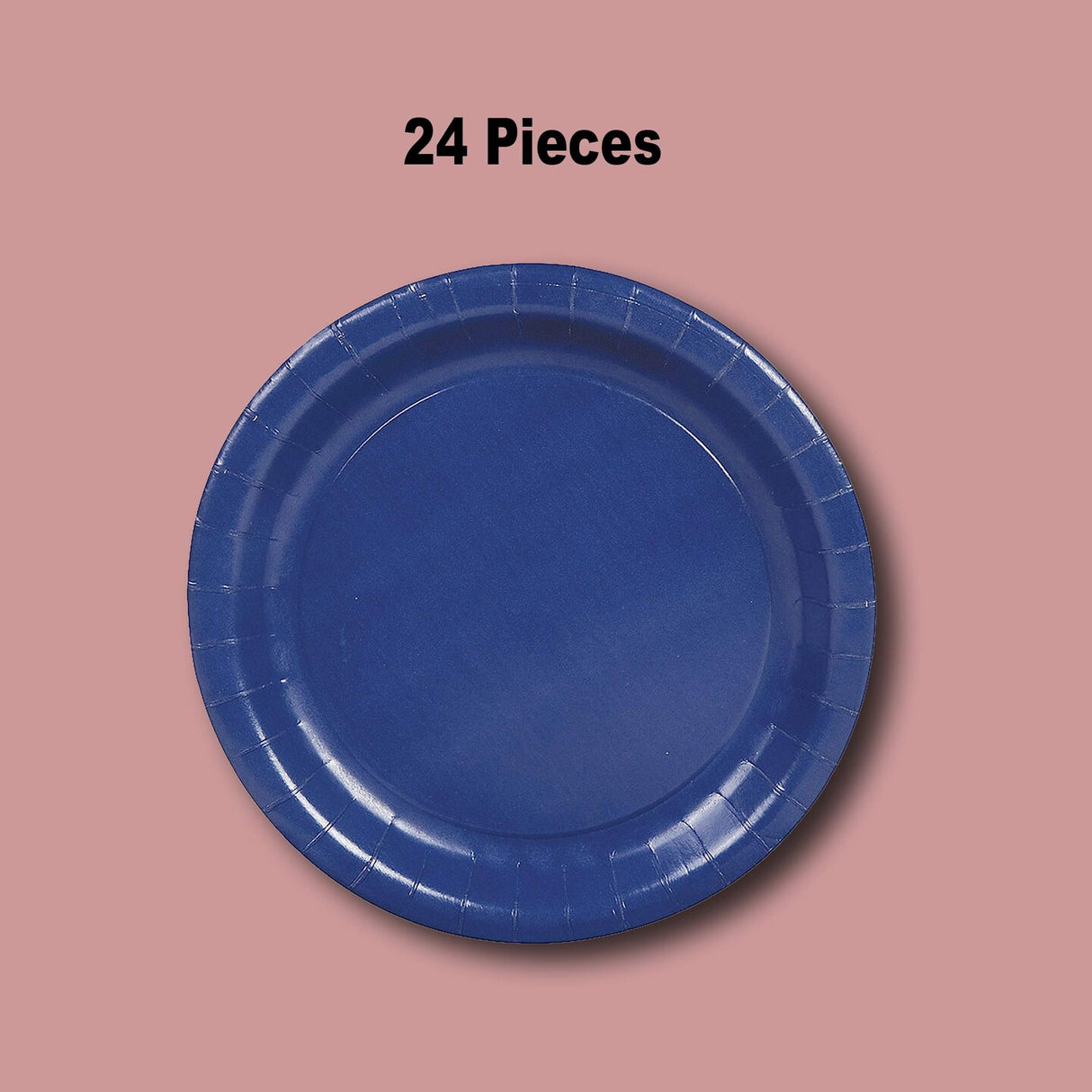 24 Count Navy 7 Inch Solid Color Paper Plates for Classic Party Snacks