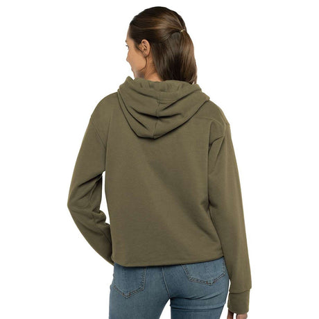 Image 1: Bella Canvas Women's Crop Fleece Long Sleeve HoodieImage 2: Women's cropped fleece hoodie styleImage 3: Soft long sleeve crop sweatshirtImage 4: Premium Bella Canvas fashion hoodieImage 5: Blank crop hoodie for custom printingImage 6: Trendy women's fleece apparel