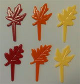 2-1/2" Autumn Leaves Cupcake Picks - 6 Pack