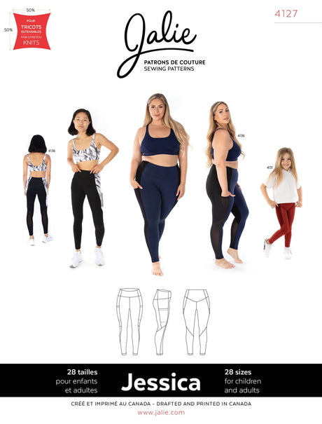Sewing Pattern Jessica Leggings with Side Pocket by Jalie