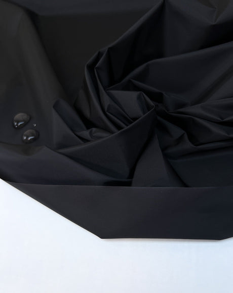Black Waterproof Polyamide Jacket Fabric