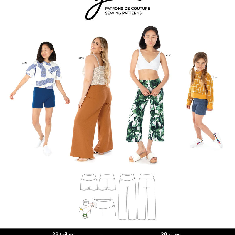 Sylvie Knit Shorts and Wide Leg Pants Sewing Pattern by Jalie