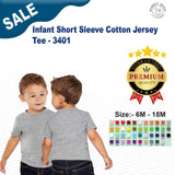 RADYAN® Infant Short Sleeve Cotton Jersey Tee - 3401