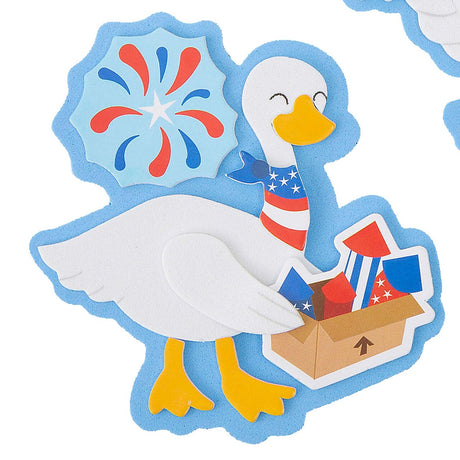 3 3/4" - 4" Patriotic Silly Goose Firework Magnet Craft Kit Makes 12