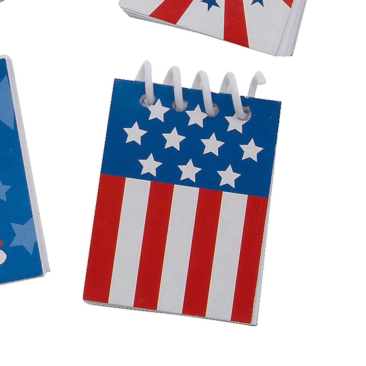 1 1/2" x 2" Bulk 48 Pc. Patriotic Red, White & Blue Mini Spiral Notepads