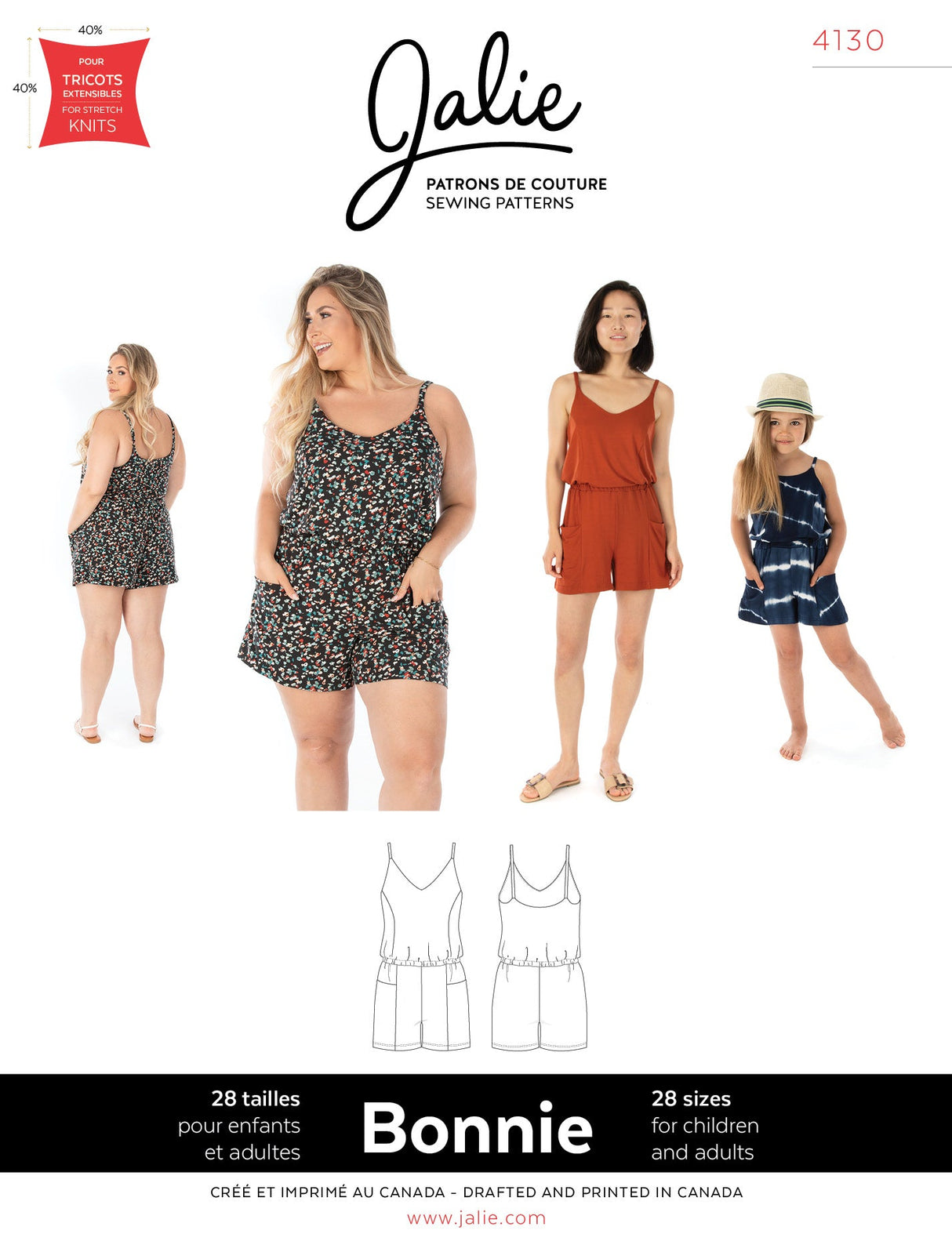 Sewing Pattern Bonnie Romper by Jalie