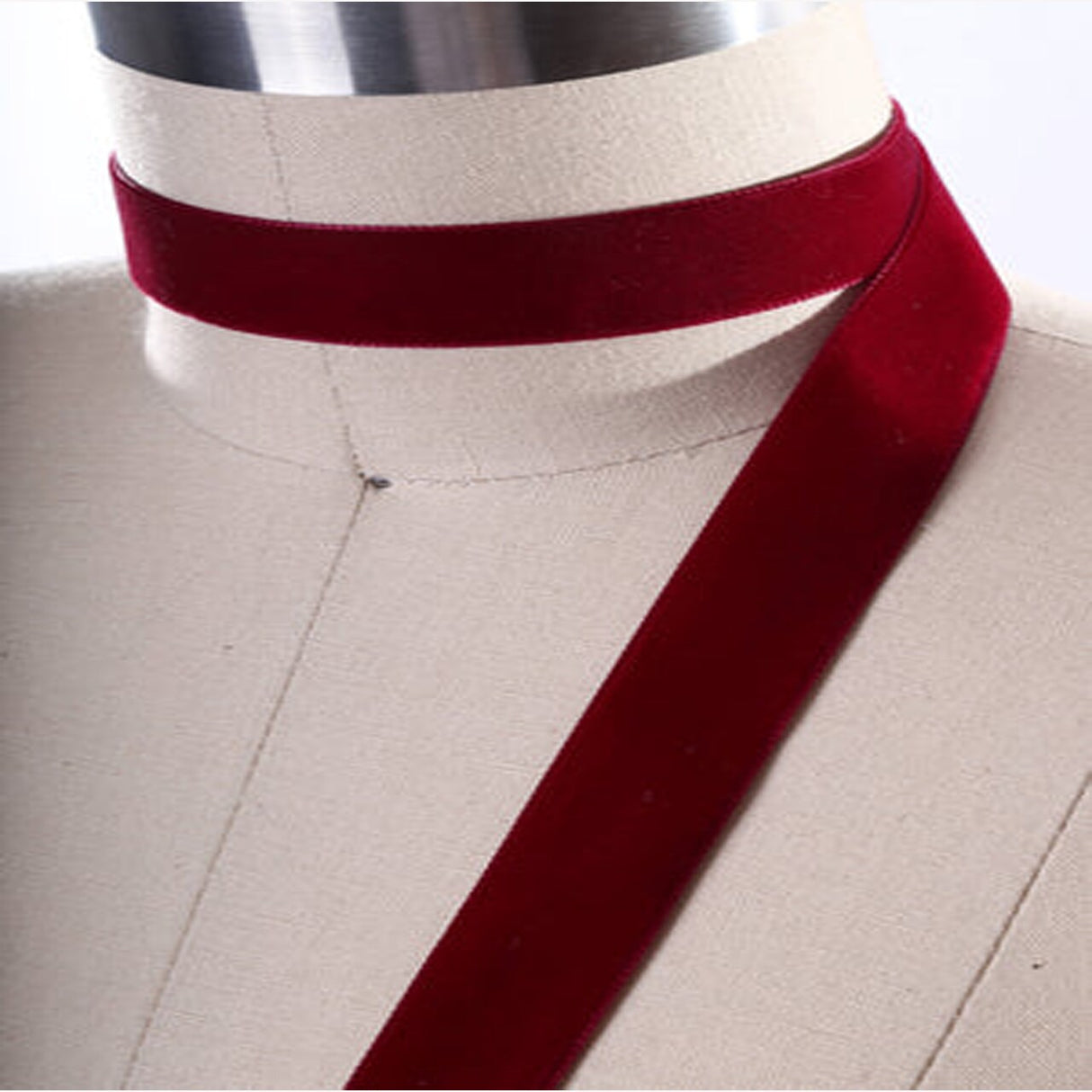1 Yard Burgundy Velvet Ribbon Non-Stretch Single Side Trim for Bows & Garments
