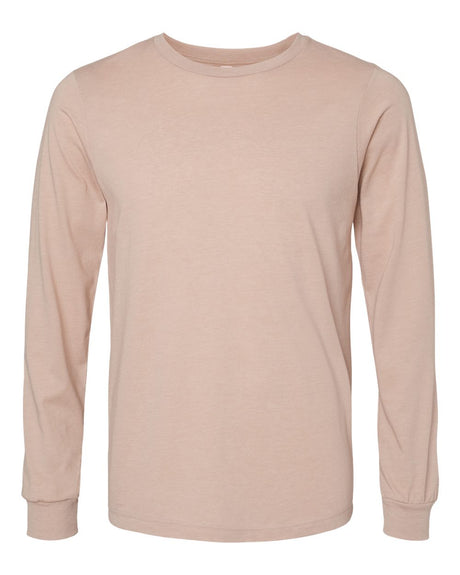 BELLA + CANVAS® Heather CVC Crewneck Long Sleeve Tee