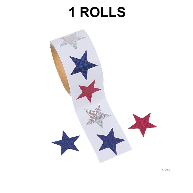Prismatic Star Sticker Roll 100 Pieces