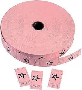 Pink Star Single Roll Tickets Bulk 12000 Pc.